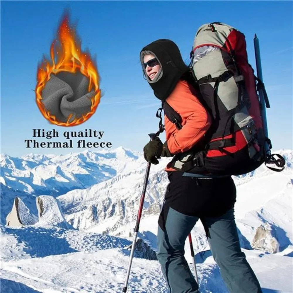 3 Pcs Men's Ski Mask Windproof Ski Hoodie Winter Face Covering Neck Gaiter